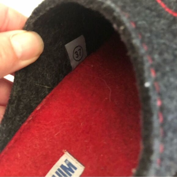 Lindenbaum wool slip on mules with wedge heel felted hearts size 37 - Picture 9 of 9